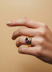 Zahra Amethyst Gold Ring - Milgo Awad