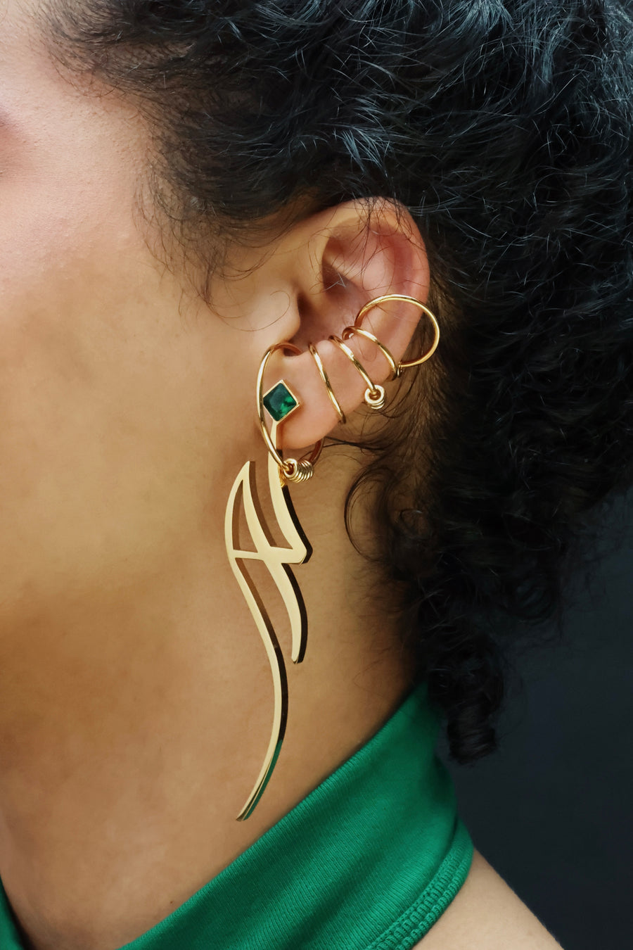 Aliyah Ear Cuff Gold - Milgo Awad